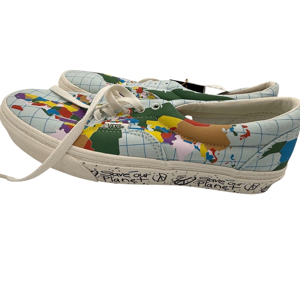 Vans Era Save Our Planet Sustainable Coast World Map Sneakers Men 8.5 Women 10